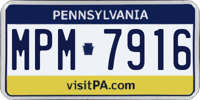 PA license plate MPM7916