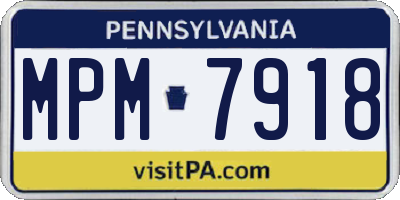 PA license plate MPM7918