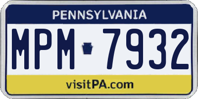 PA license plate MPM7932