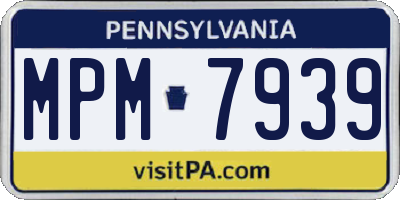 PA license plate MPM7939