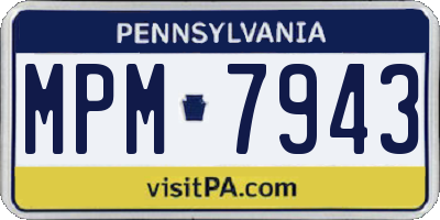 PA license plate MPM7943