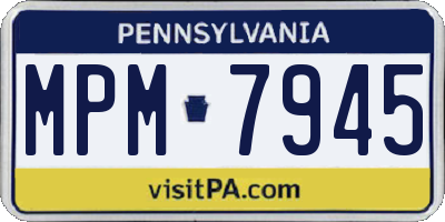 PA license plate MPM7945