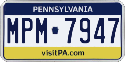 PA license plate MPM7947