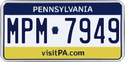 PA license plate MPM7949