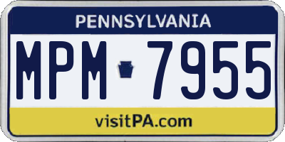 PA license plate MPM7955