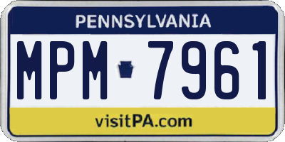PA license plate MPM7961