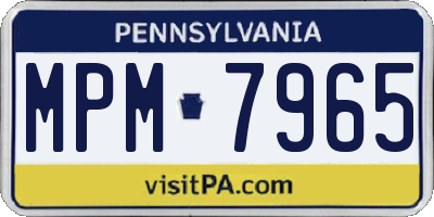 PA license plate MPM7965