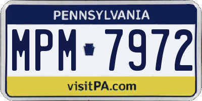 PA license plate MPM7972