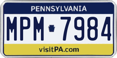 PA license plate MPM7984