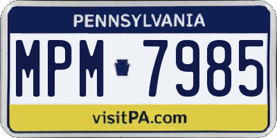 PA license plate MPM7985