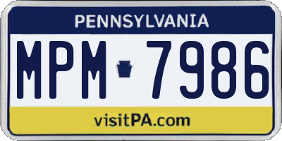 PA license plate MPM7986