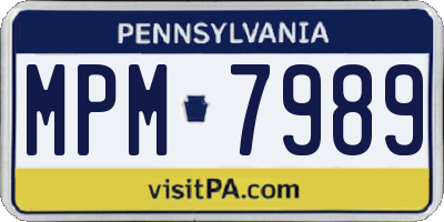 PA license plate MPM7989