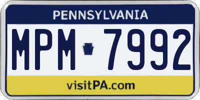 PA license plate MPM7992