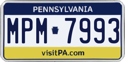 PA license plate MPM7993