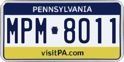 PA license plate MPM8011