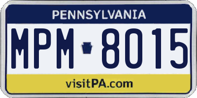 PA license plate MPM8015
