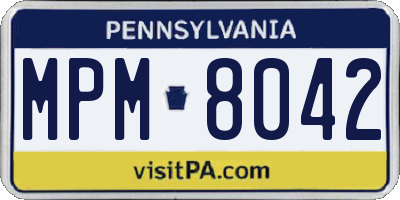 PA license plate MPM8042