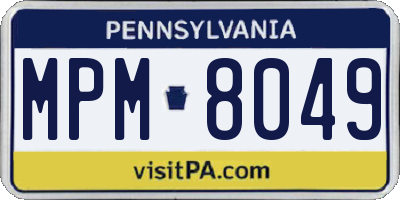 PA license plate MPM8049
