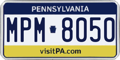 PA license plate MPM8050