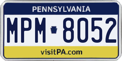 PA license plate MPM8052