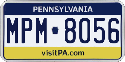 PA license plate MPM8056