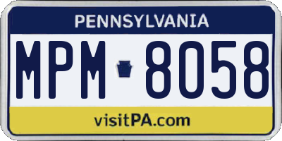 PA license plate MPM8058