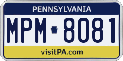 PA license plate MPM8081