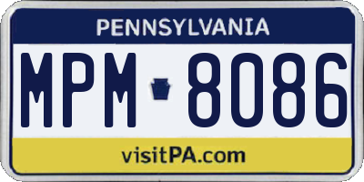 PA license plate MPM8086
