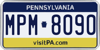 PA license plate MPM8090