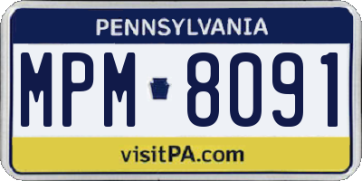 PA license plate MPM8091