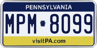 PA license plate MPM8099