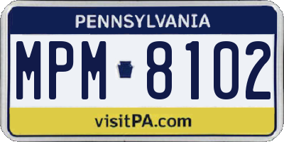 PA license plate MPM8102