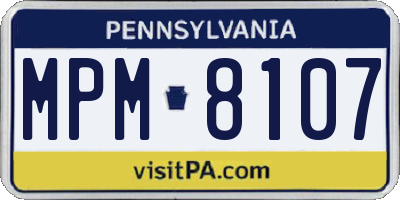 PA license plate MPM8107