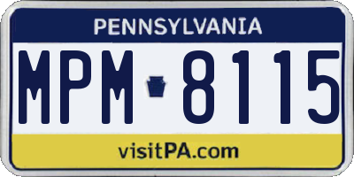 PA license plate MPM8115
