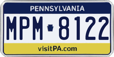 PA license plate MPM8122