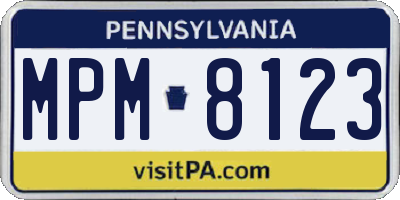 PA license plate MPM8123