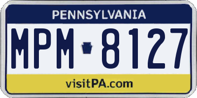 PA license plate MPM8127