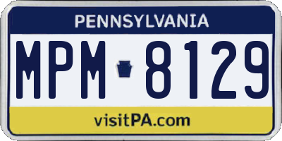 PA license plate MPM8129