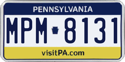 PA license plate MPM8131