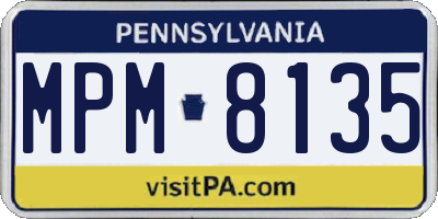 PA license plate MPM8135