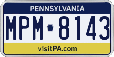 PA license plate MPM8143