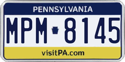 PA license plate MPM8145