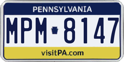 PA license plate MPM8147