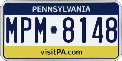 PA license plate MPM8148