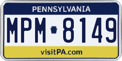 PA license plate MPM8149