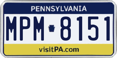 PA license plate MPM8151