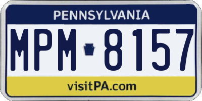 PA license plate MPM8157