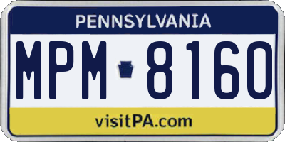PA license plate MPM8160