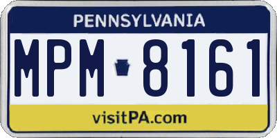 PA license plate MPM8161