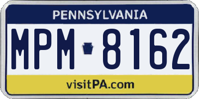 PA license plate MPM8162